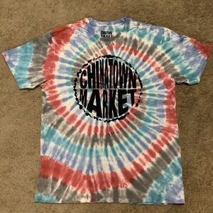 ChinaTown Market Tie Dye‎ Red White Blue T Shirt XL